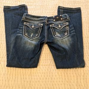 miss me boot cut dark denim distressed jeans